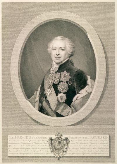 Portrait of Prince Kurakin, engraved by Nikolai Ivanovich Utkin, 1812 by J.B. Renu